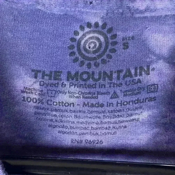 Vintage The‎ Mountain Ostrich Purple Tie-dye Big Face Shirt Size Small - Picture 8 of 9